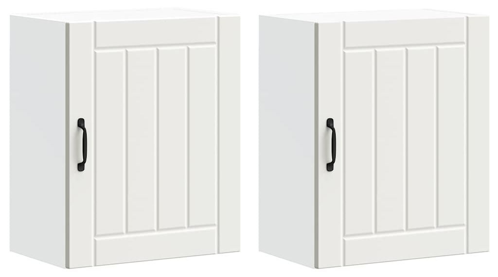 vidaXL Küchen-Hängeschränke 2 Stk. Lucca Weiß Holzwerkstoff