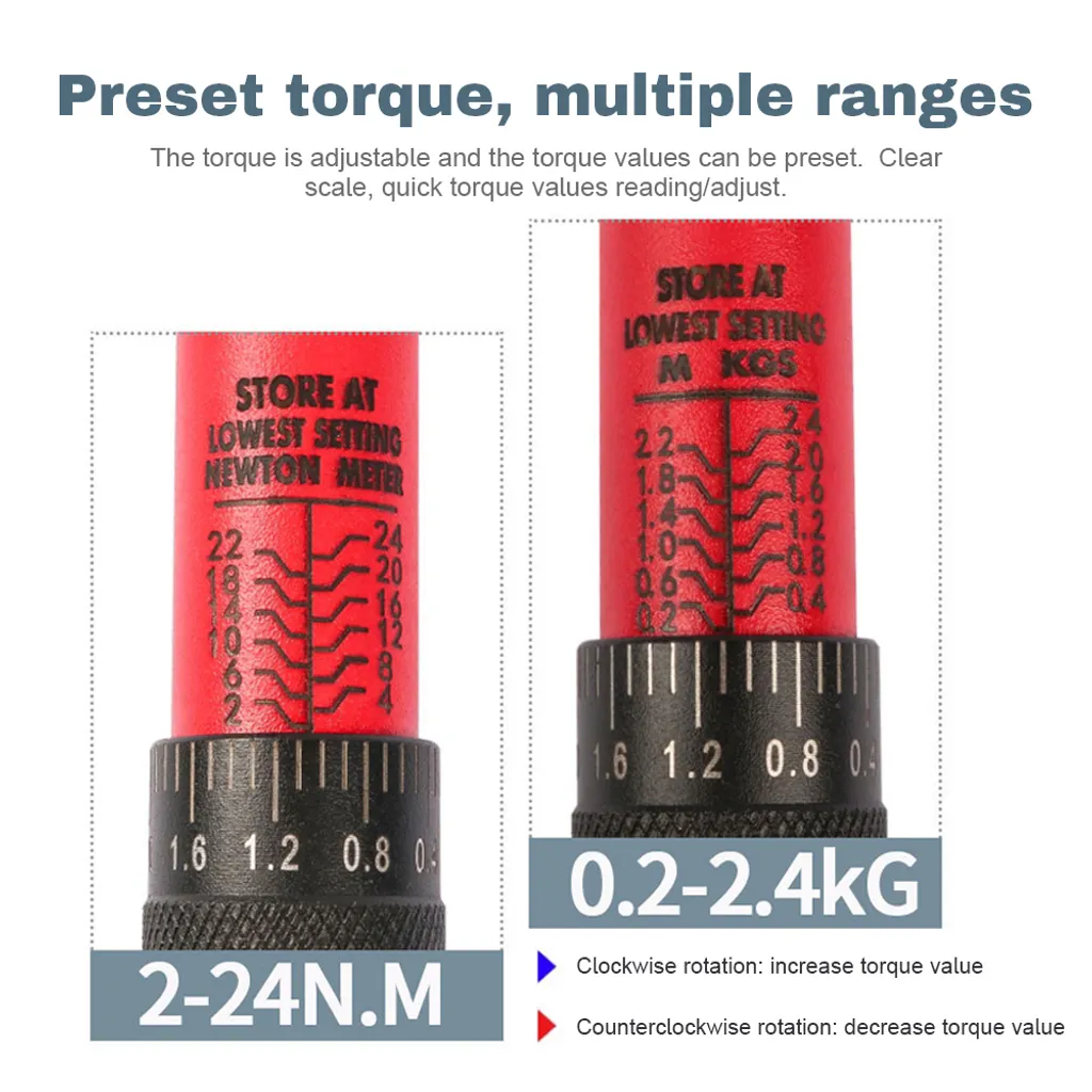 Coffret Clé Dynamométrique Réglable 1/4 Pouce avec Embouts de Serrage - 2