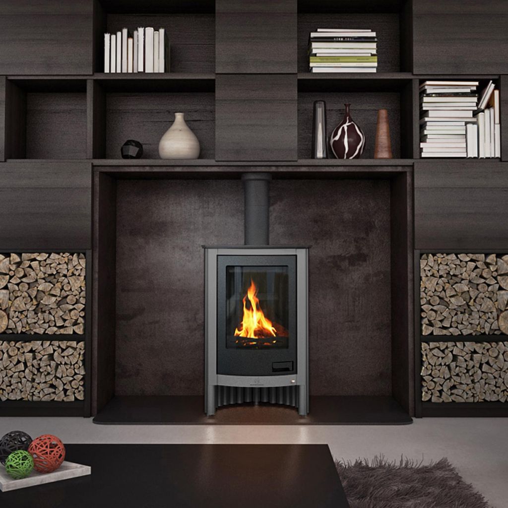 HS FLAMINGO Kaminofen MASTERFLAMME Piccolo I - grau Produktbild 