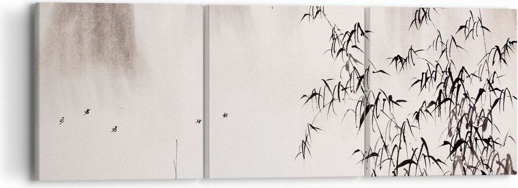 Bild auf Leinwand - Leinwandbild - Bambus schwarz China - 90x30cm - Wand Bild - Wanddeko - Leinwanddruck - Bilder - Kunstdruck - Wanddekoration - L...