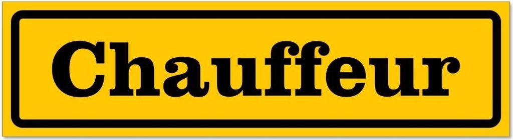 Kiwistar - Autoaufkleber - Gelb - Schwarz - 45 x 12 cm - Chauffeur invertiert - Hinweis Aufkleber Sticker für Auto, Kfz, Fahrrad, PKW, LKW