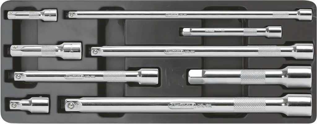 KS TOOLS CHROMEplus set di prolunghe con blocco 9 pezzi - 918.0007