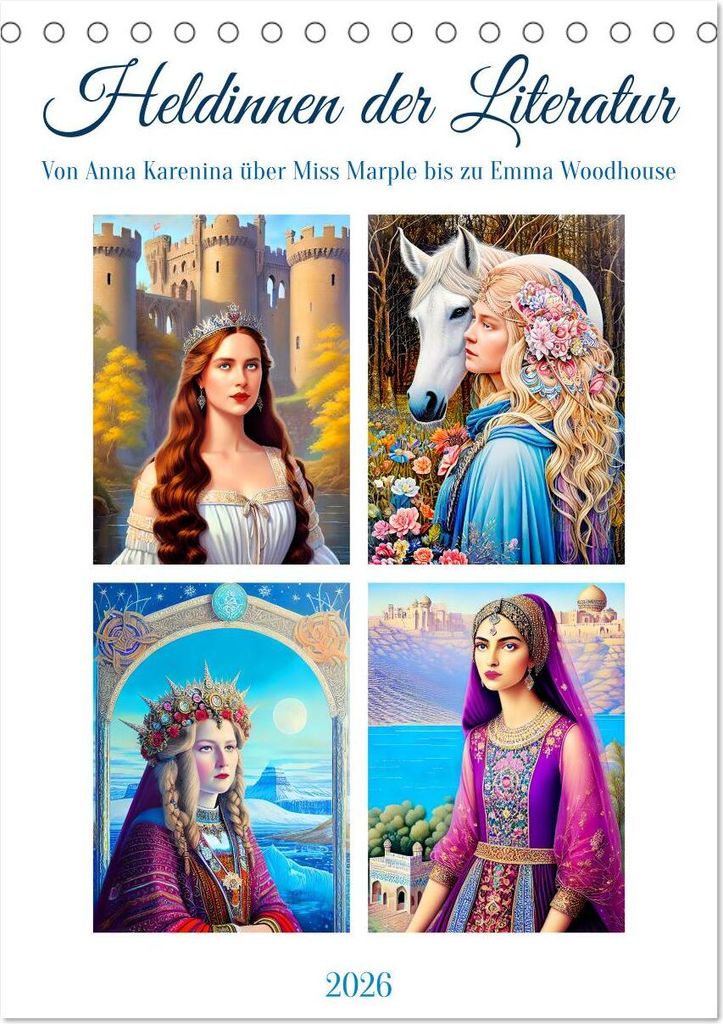 Heldinnen der Literatur (Tischkalender 2026 DIN A5 hoch), CALVENDO Monatskalender