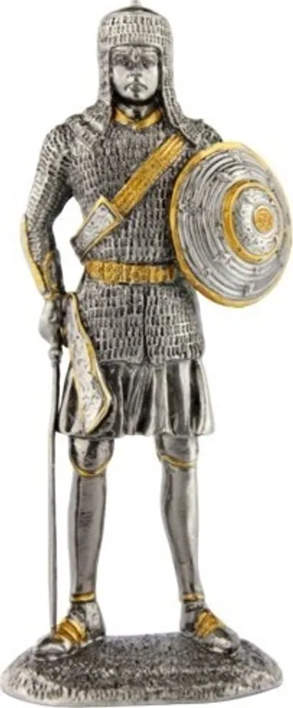 Cavaliere Medievale Scultura 11cm AT08369A2 | Resina Bronzata e Dipinta