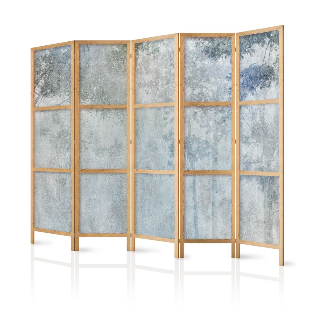 Paravent Bäume XXL 225x171 cm 5-teilig einseitig eleganter Sichtschutz Raumteiler Trennwand Raumtrenner Holz Design Motiv Deko Home Office Botanik...