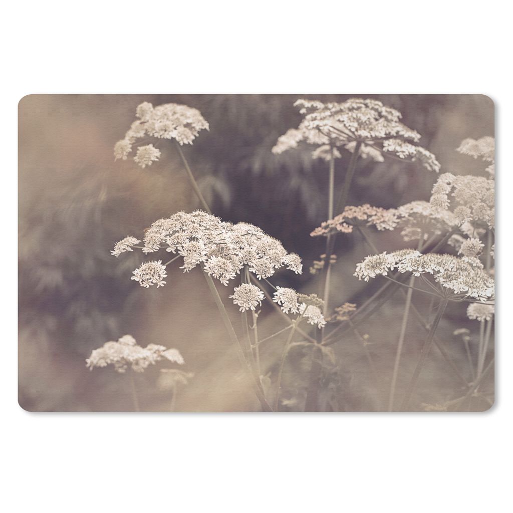 MuchoWow Mauspad Mousepad Pflanze - Weiß - Natur - Blumen 27x18 cm - Mousepads - Maus Mat - Pad - Mausunterlage - Büroartikel - Desk Matten