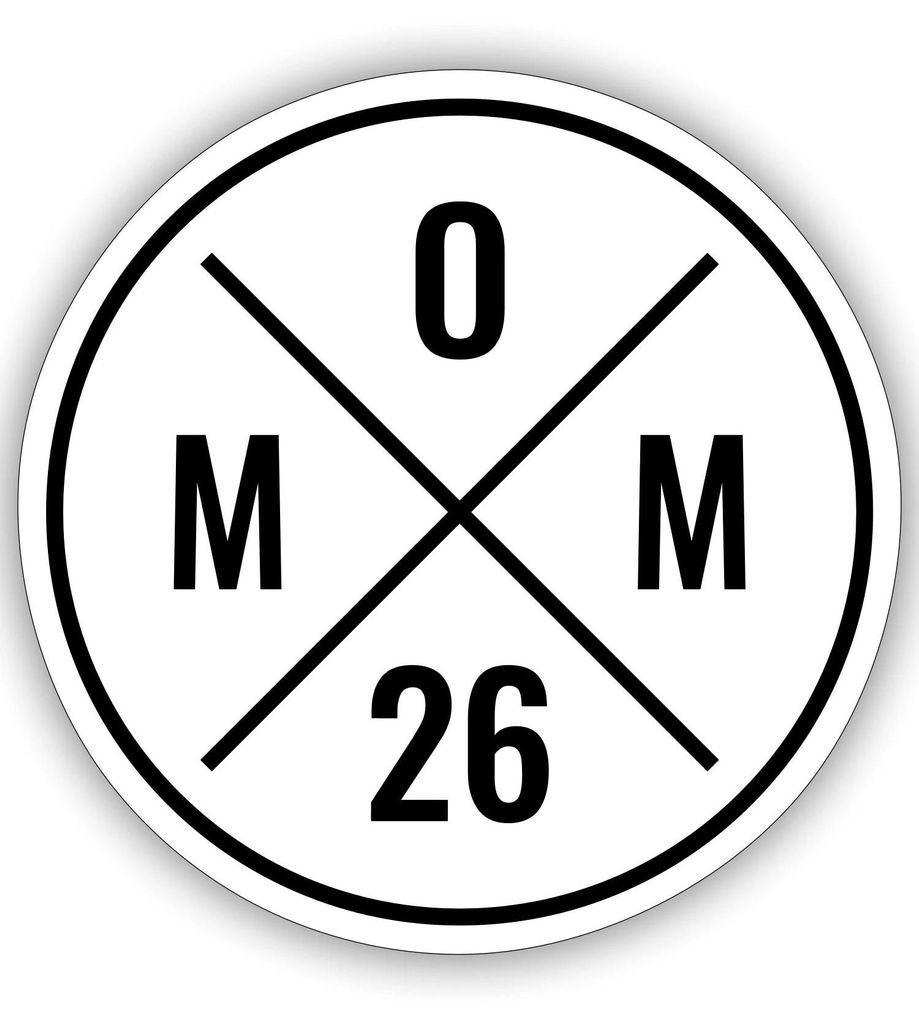 Spreadshirt Mom 2026 Modernes Mama Logo Schwangerschaft Sticker Aufkleber, 10 x 10 cm, Mattweiß