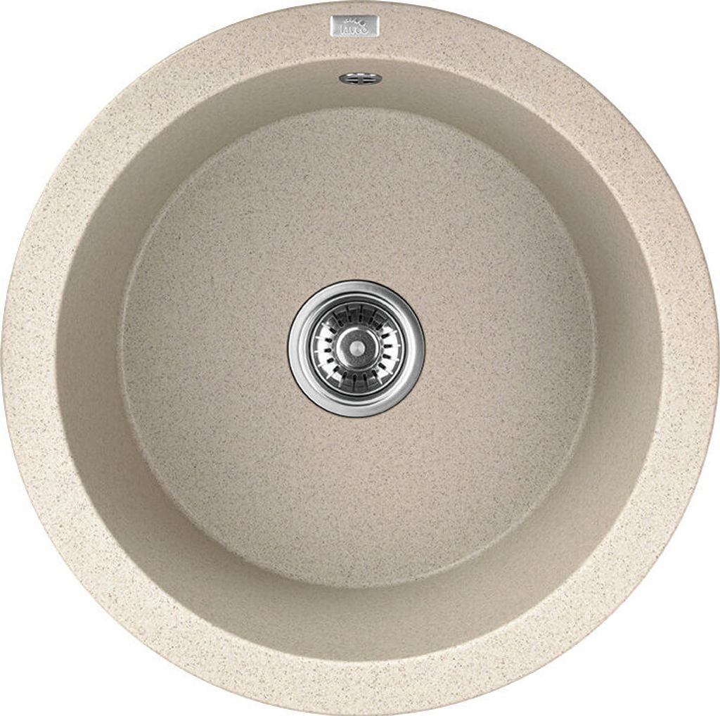 Laveo Dafne Zlewozmywak Beżowy 1-Komorowy Okrągły 510x510mm Zdjęcie produktu 