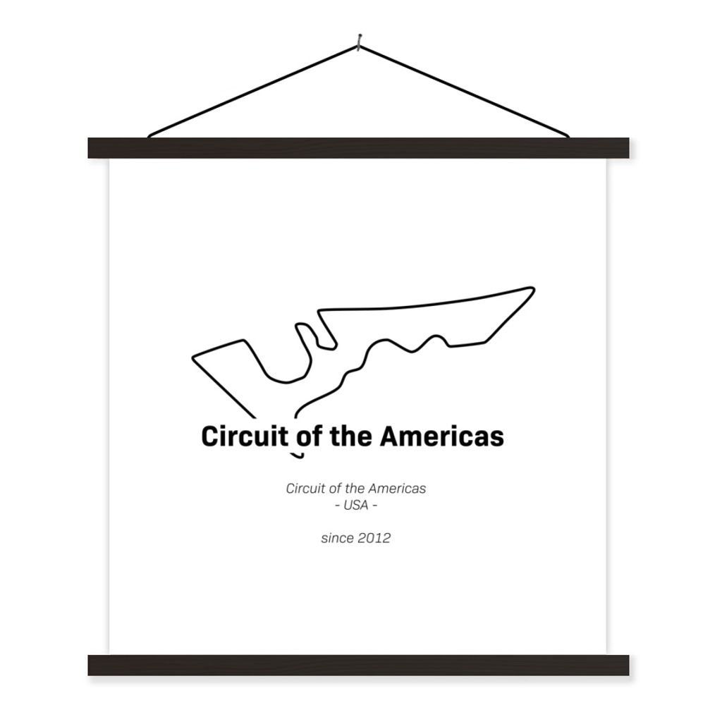 MuchoWow Textilposter Formel 1 - Vereinigte Staaten - Rennstrecke 60x60 cm mit schwarzem Rahmen - Posteraufhänger