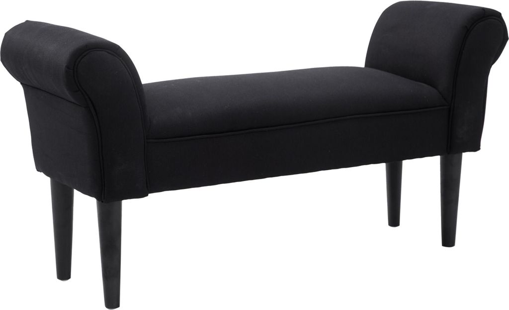 Sitzbank, Bettbank, zeitloses Design, weiche Polsterung, bis 130 kg, schwarz, 102 x 36 x 51 cm