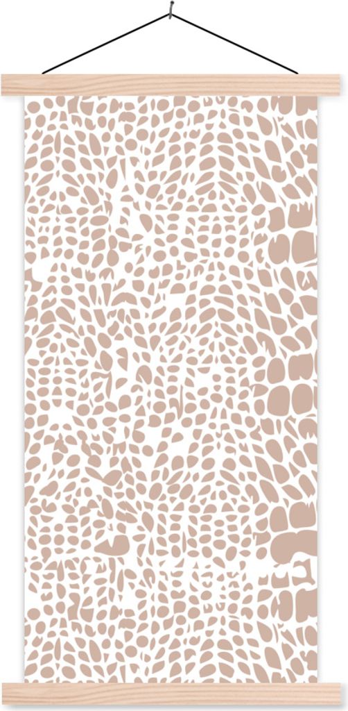 MuchoWow Textilposter Tiermuster - Rosa - Schlange 60x120 cm mit holzfarbenen Rahmen - Holz