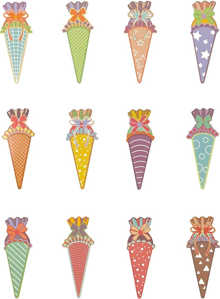 Oblique Unique Zuckertüte Schultüte Konfetti 12 Stk Schuleinführung Einschulung Schulanfang Streu Deko - bunt