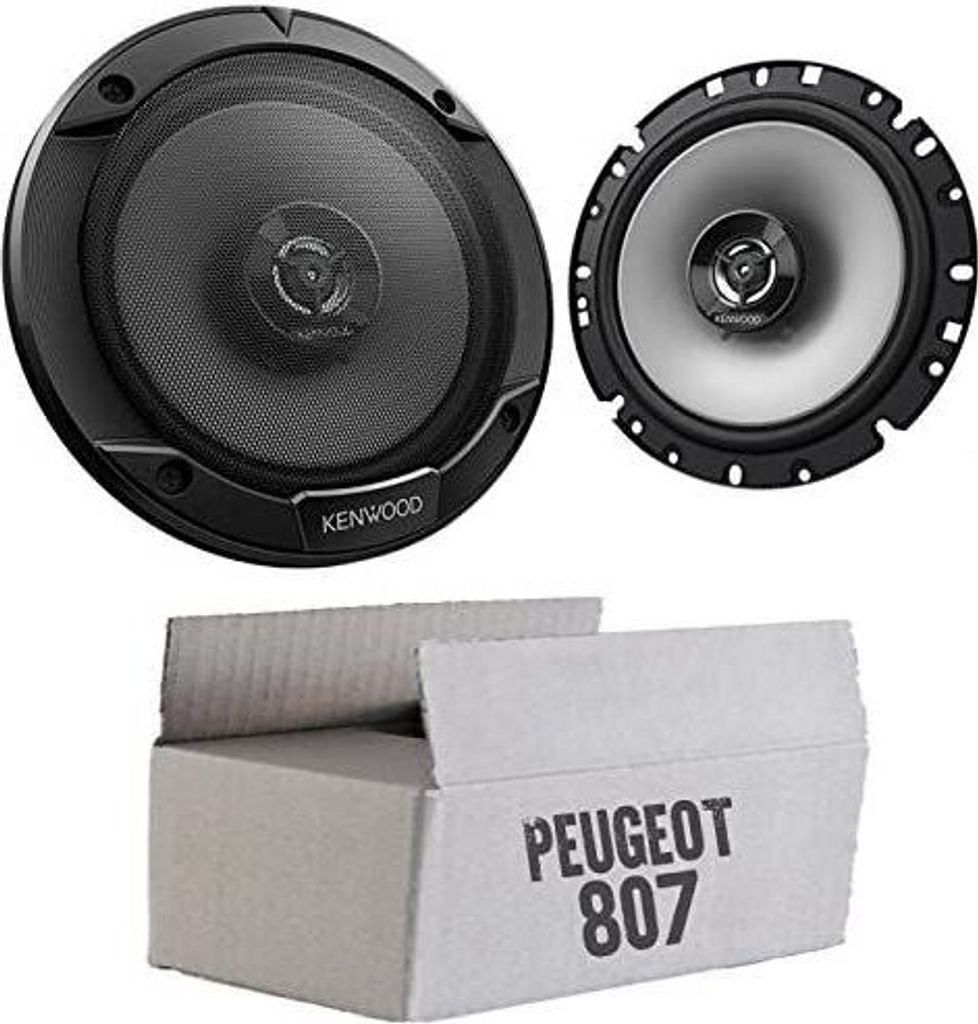 Lautsprecher Boxen Kenwood KFC-S1766 - 16,5cm 2-Wege Koax Auto Einbauzubehör - Einbauset passend für Peugeot 807 - justSOUND