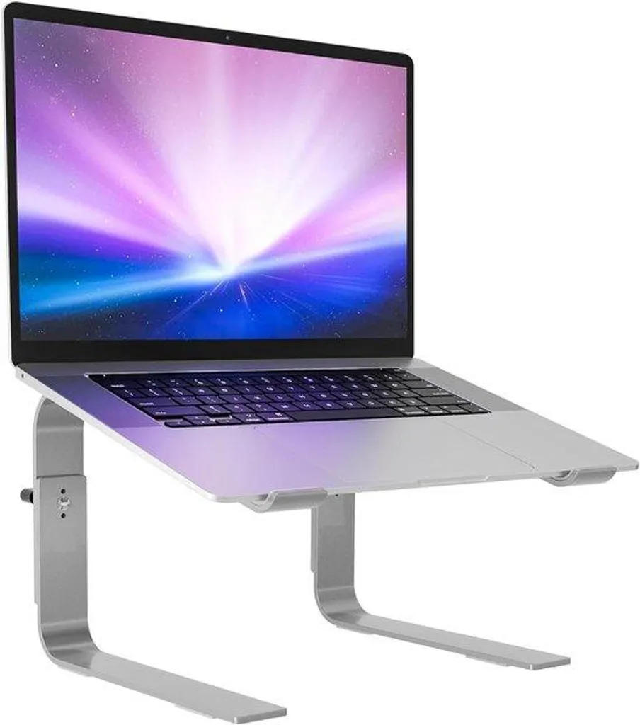 Support PC portable 10-17 pouces en métal argent spatial ergonomique