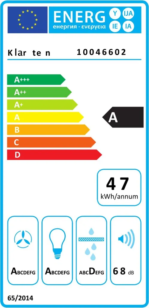 Hotte Décorative Murale 70cm Klarstein Alina 600 m³/h Mode Recyclage