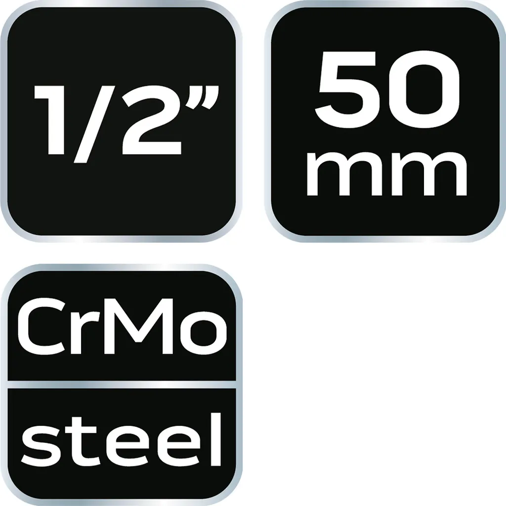 NEO TOOLS Prolunga 1/2" per Avvitatore a Impulsi - Acciaio Cr-Mo 50mm - 7