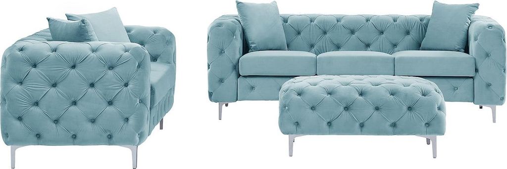 Chesterfield-Sofa 3-Sitzer, 2-Sitzer & Chesterfield-Hocker Produktbild 