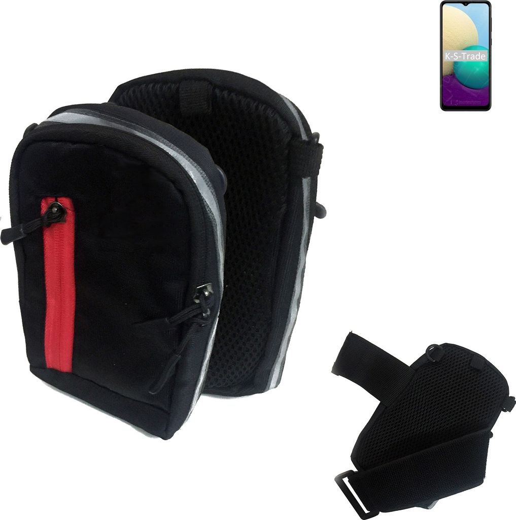 K-S-Trade Outdoor Gürteltasche Holster Umhängetasche kompatibel mit Samsung Galaxy A02 schwarz Handy Tasche Case travelbag Schutz Hülle Handy