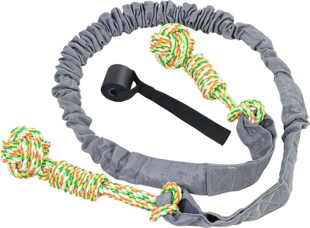 INF Interaktives Hunde-Zerrspielzeug für Outdoor-Spiele & Zahnpflege Grau