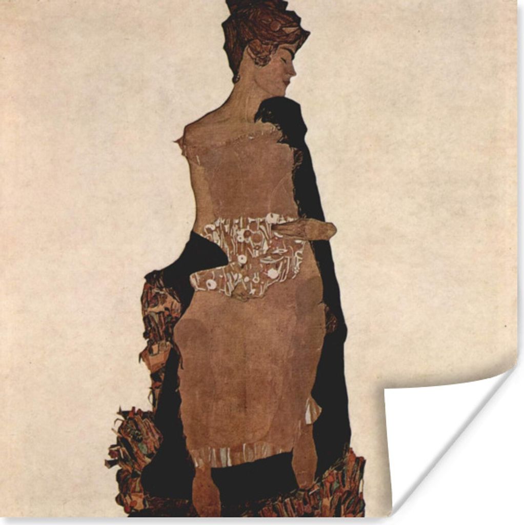 MuchoWow Poster Porträt von Gerti Schiele - Egon Schiele 75x75 cm - Wand Dekoration