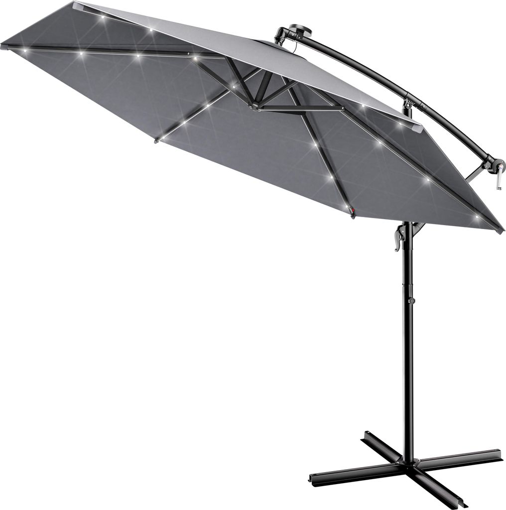 KINGSLEEVE® Ampelschirm LED Beleuchtung UV Schutz 80+ Solar Produktbild 