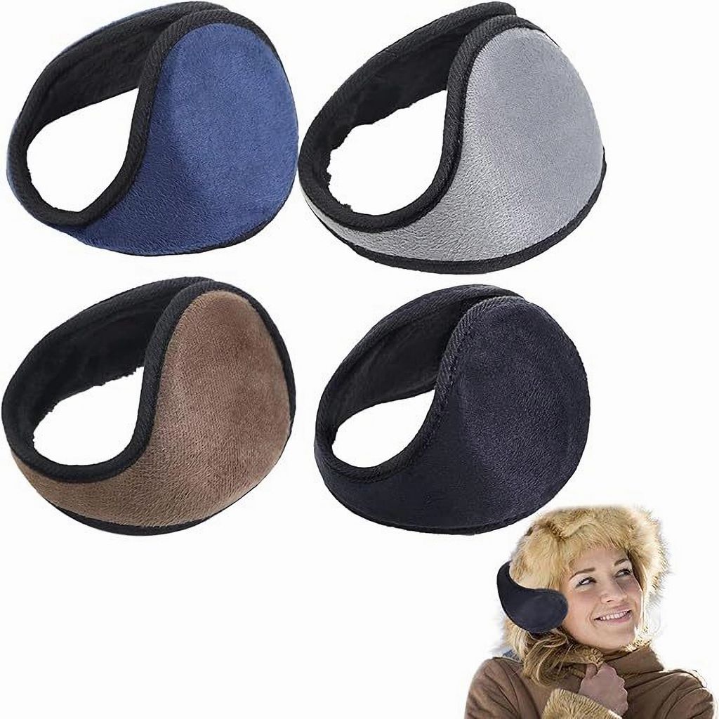 4 Stück Winter Ohrenschützer - Faltbare Ohrenwärmer Aus Weichem Plüsch Für Damen & Herren