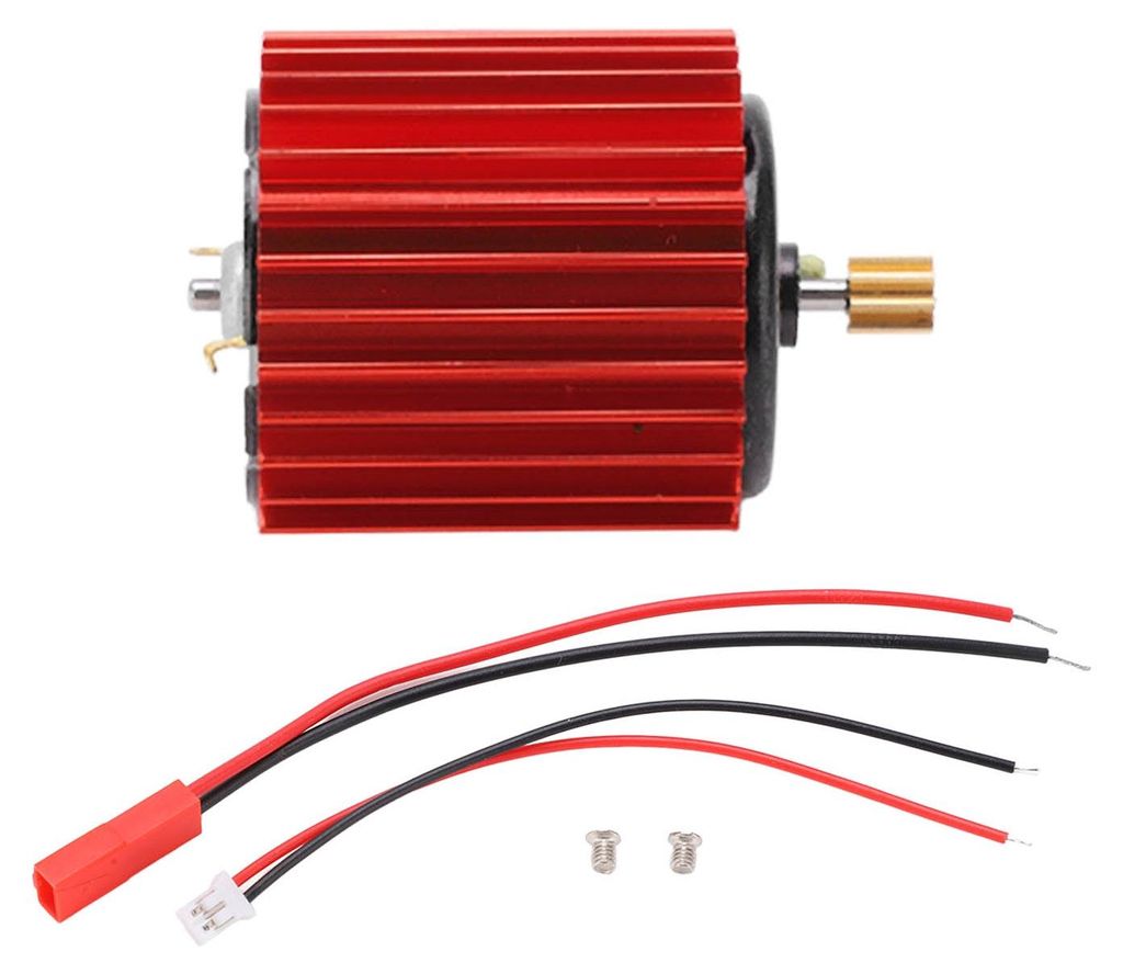2-Gang-Getriebe 370 Metallgetriebe-Bürstenmotor mit Kühlkörper für WPL RC-Car-Upgrade-Teile-ZubehörRot