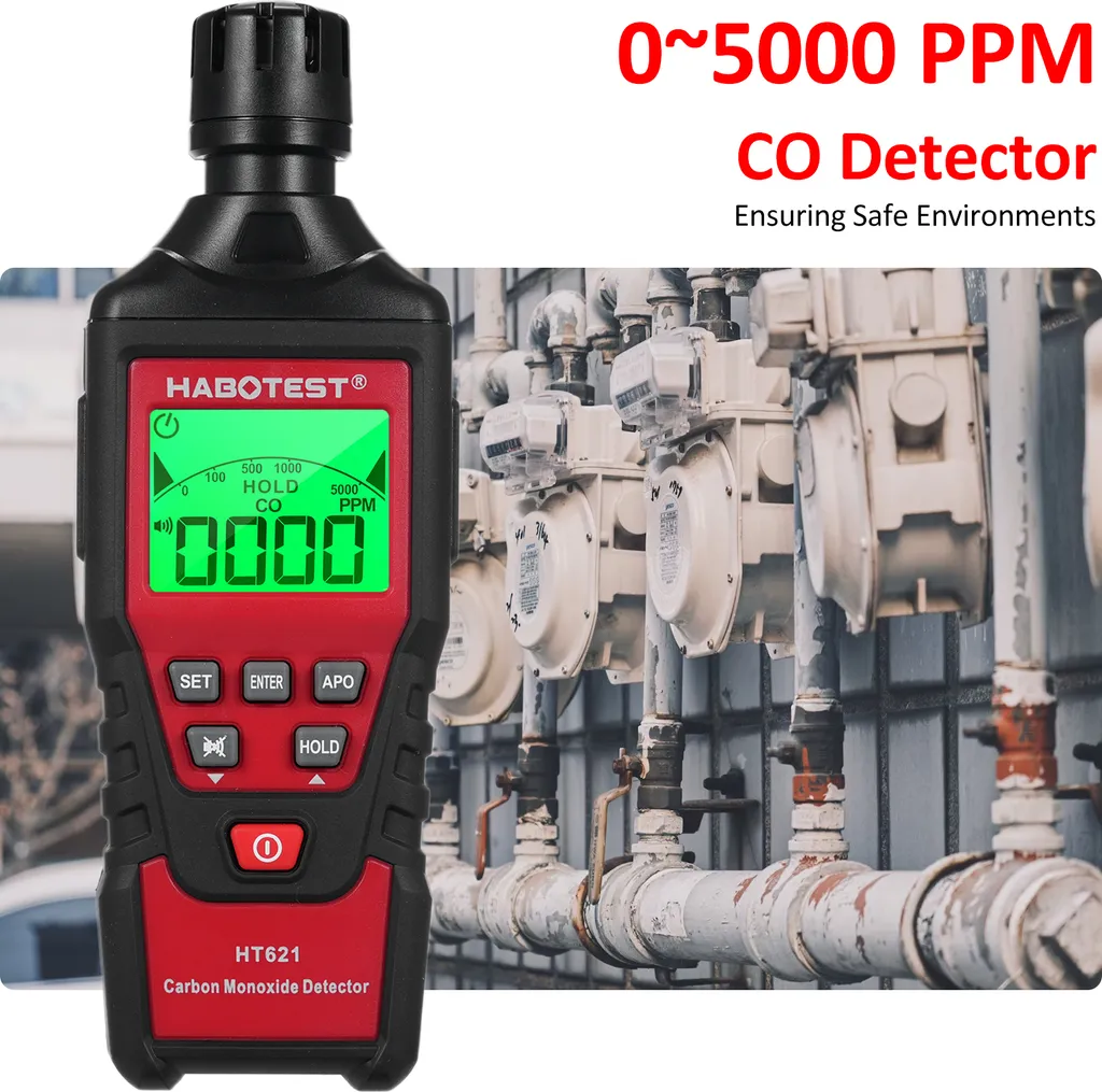 Détecteur de monoxyde de carbone HABOTEST HT621 portable LCD 5000PPM - 3