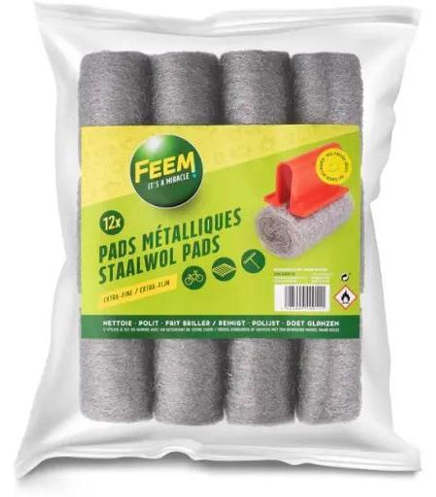 Feem Stahlwolle-Pads mit Fingerschutz