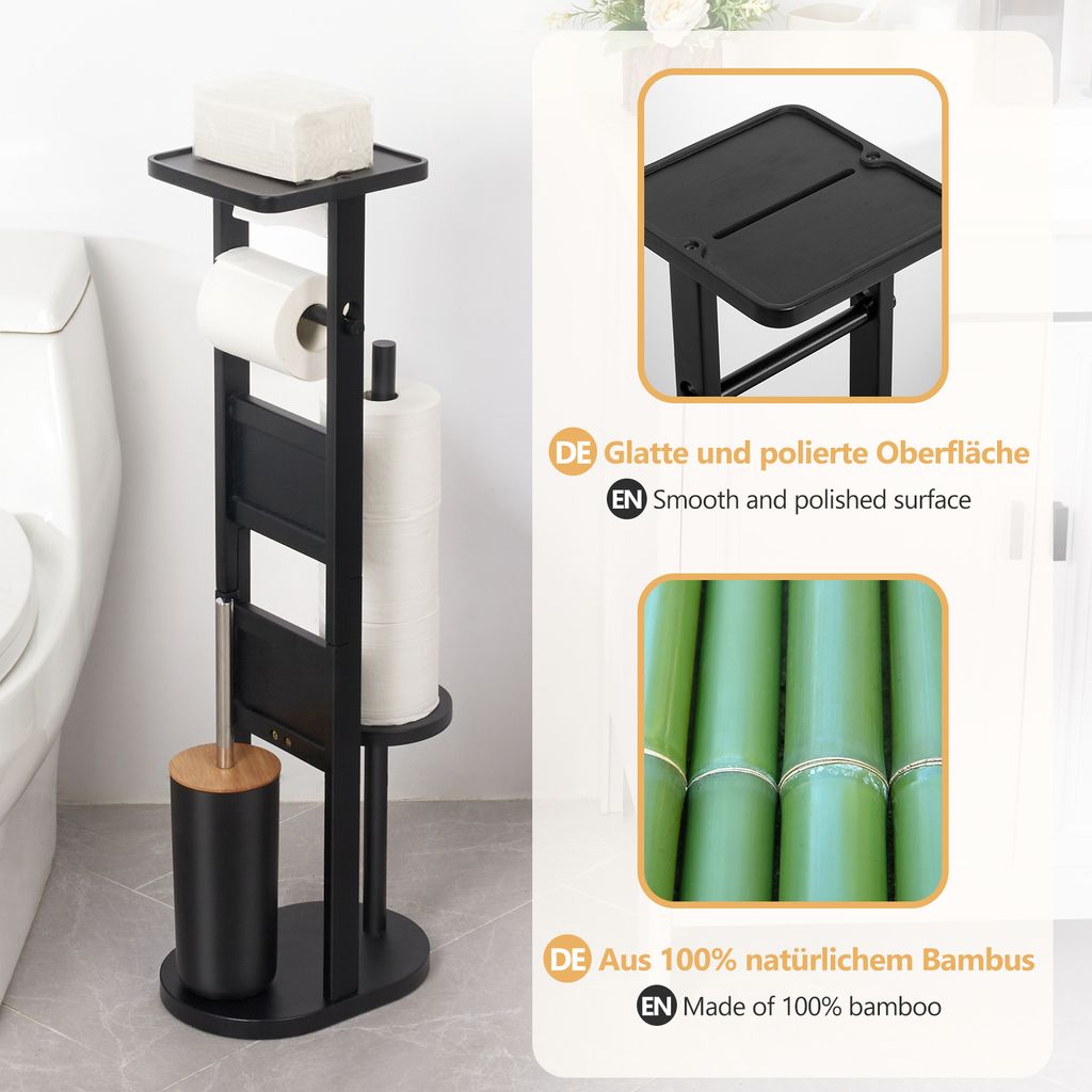 Yorbay Stand WC-Garnitur aus Bambus , mit Produktbild 4