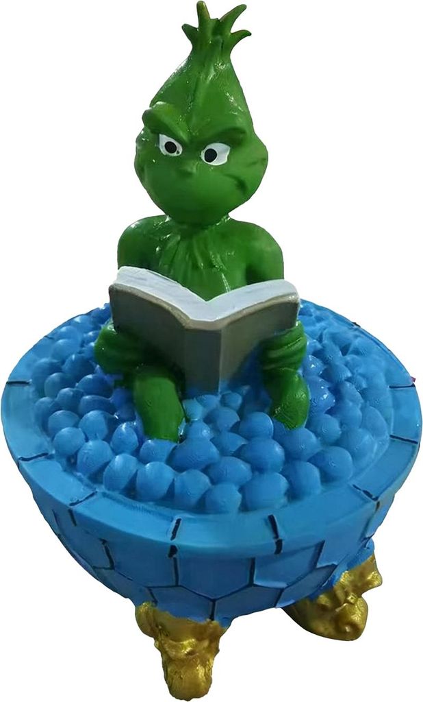 Weihnachtsmann-Badewannenlampe, 3D-Weihnachtsmann liest ein Buch in der Badewanne, niedliche Harz-Nachtlampe für die Schreibtischdekoration