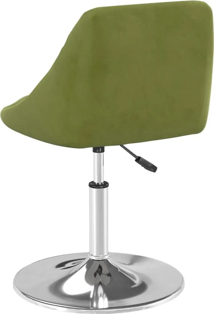 Chaise pivotante gain de place velours vert clair salle à manger x4 - 4