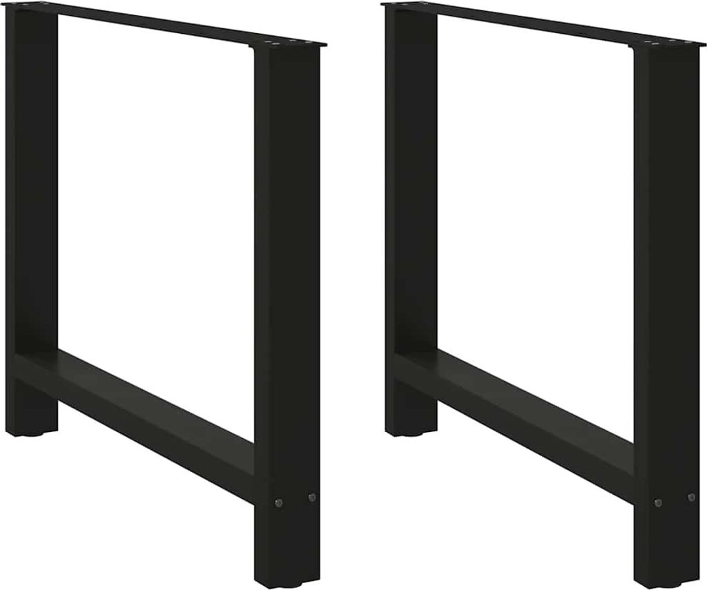 HOMMIE Esstischbeine CLORIS - Schwarz 2 Stk. - modernes Design - 90x(72-73)cm Stahl DE581461 - Tischbeine