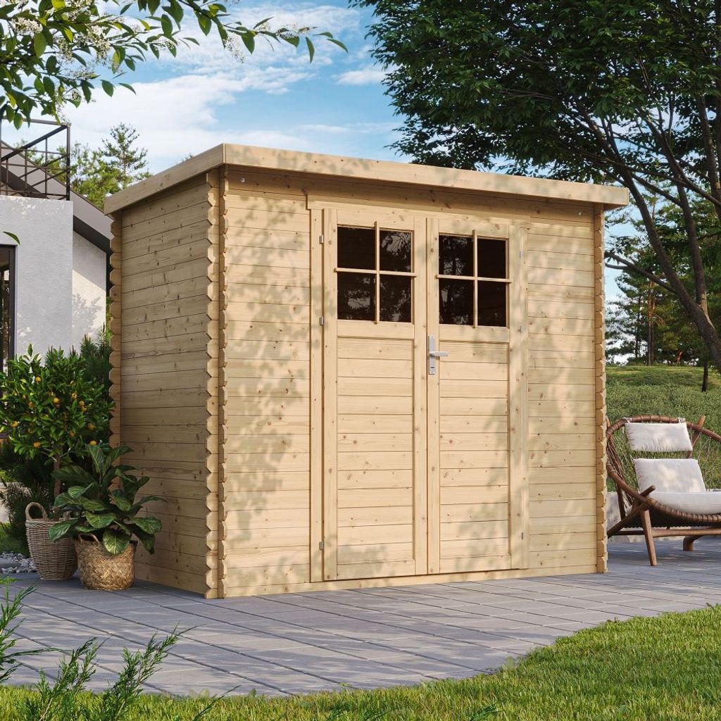 Casetta da giardino in legno con porta di alta qualità con Immagine del prodotto 