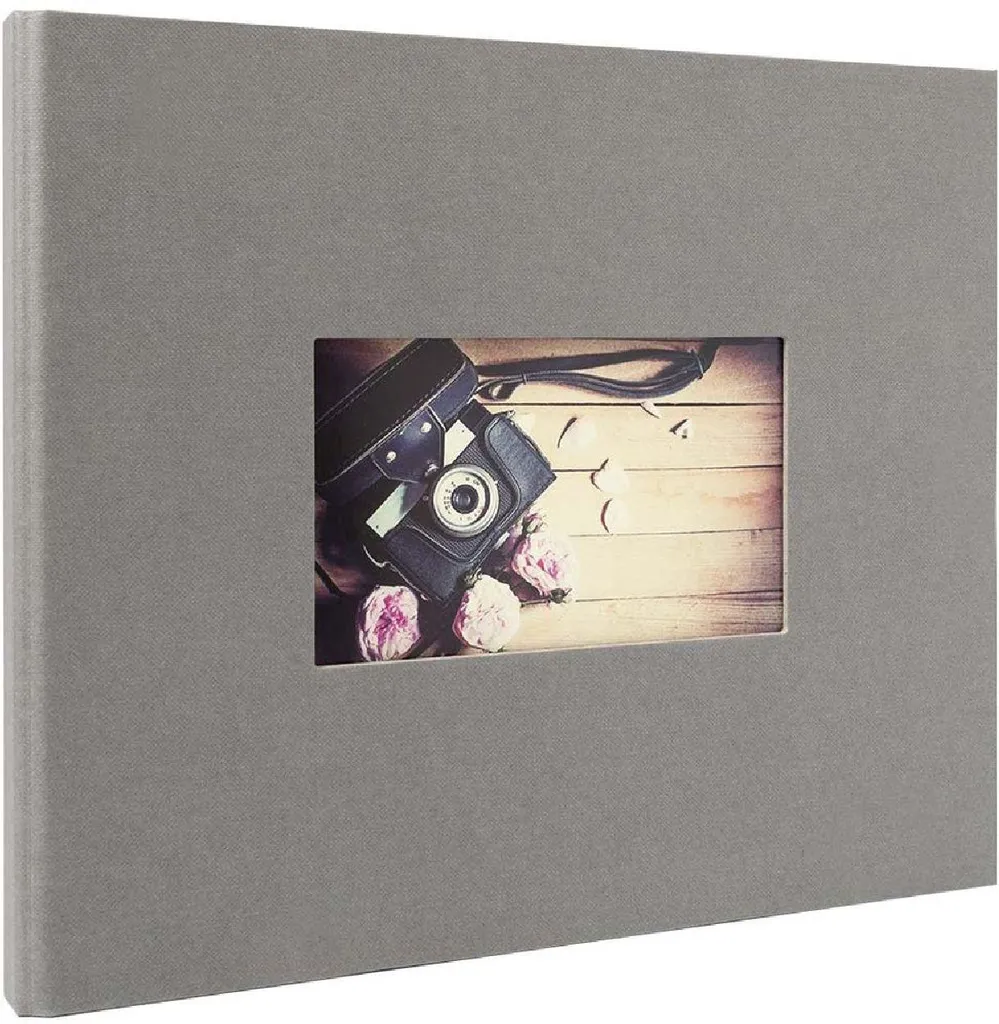 Album photo pour mariage ou voyage 60 pages noires Panodia gris 23x28
