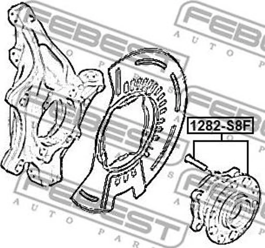 Moyeu de roue arrière pour Santa Fe - Pièce de rechange FEBEST 1282-S8F