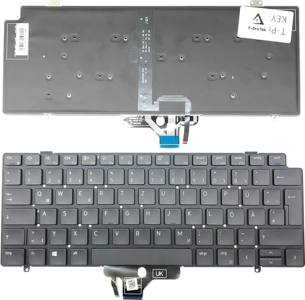 Clavier AZERTY Français Noir pour Dell Latitude 14 7410 de Rechange