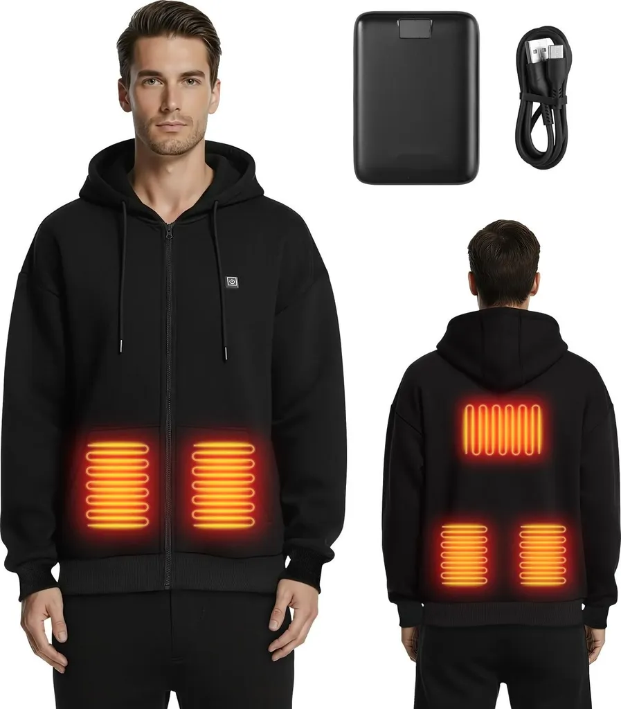 Veste chauffante contre le froid intense avec 5 zones et batterie 16000 mAh