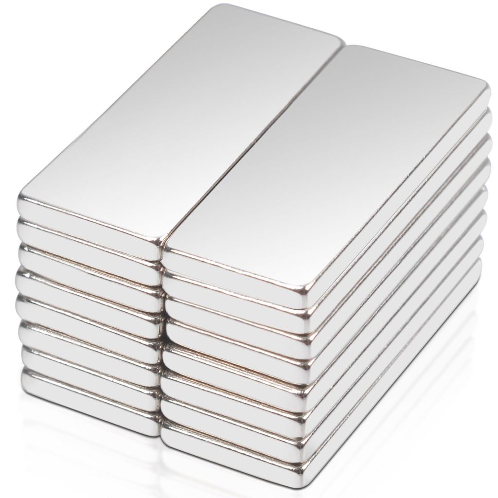 16 extra starke Neodym-Magnete, 20x8x1,5 mm, für Magnettafeln, superstarke Seltenerdmagnete, rechteckige Magnete für Küchenschränke, Büros und...