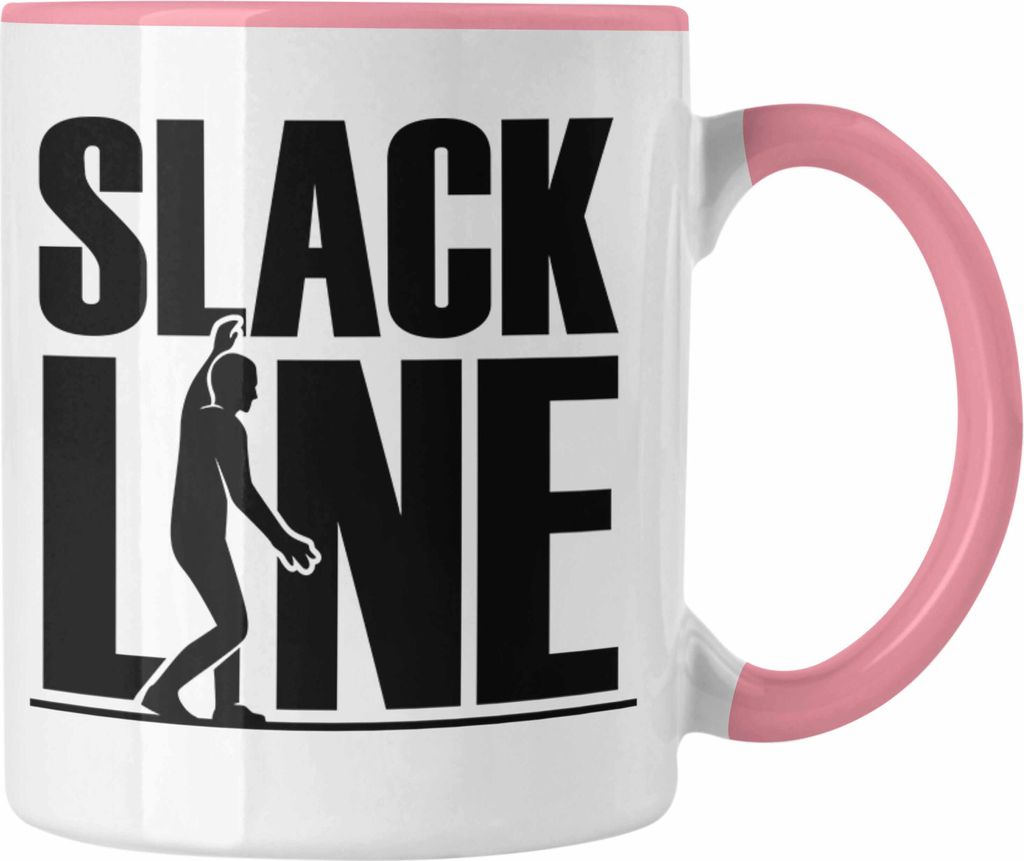 Trendation - Lustige Tasse für Slackliner Geschenk Slackline (Rosa)