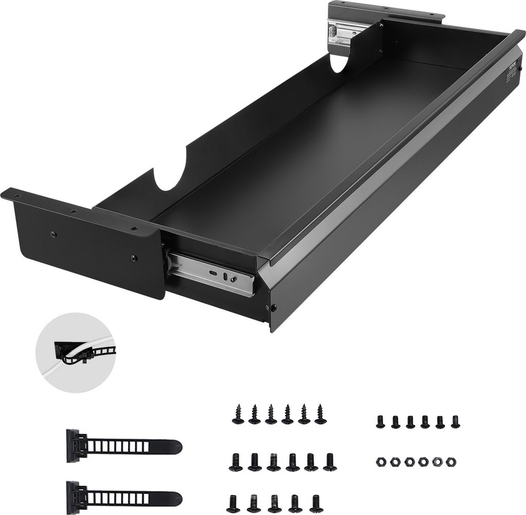 VEVOR Untertisch Schublade 840x240x107mm, Unterbau Schreibtisch, versteckter Schreibtisch-Aufbewahrungs-Organizer, Bleistiftschublade unter dem Tis...