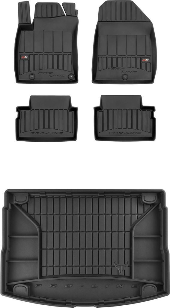 FROGUM Gummimatten Auto Fußmatten + Kofferraummatte für Hyundai i30 III ab 2017