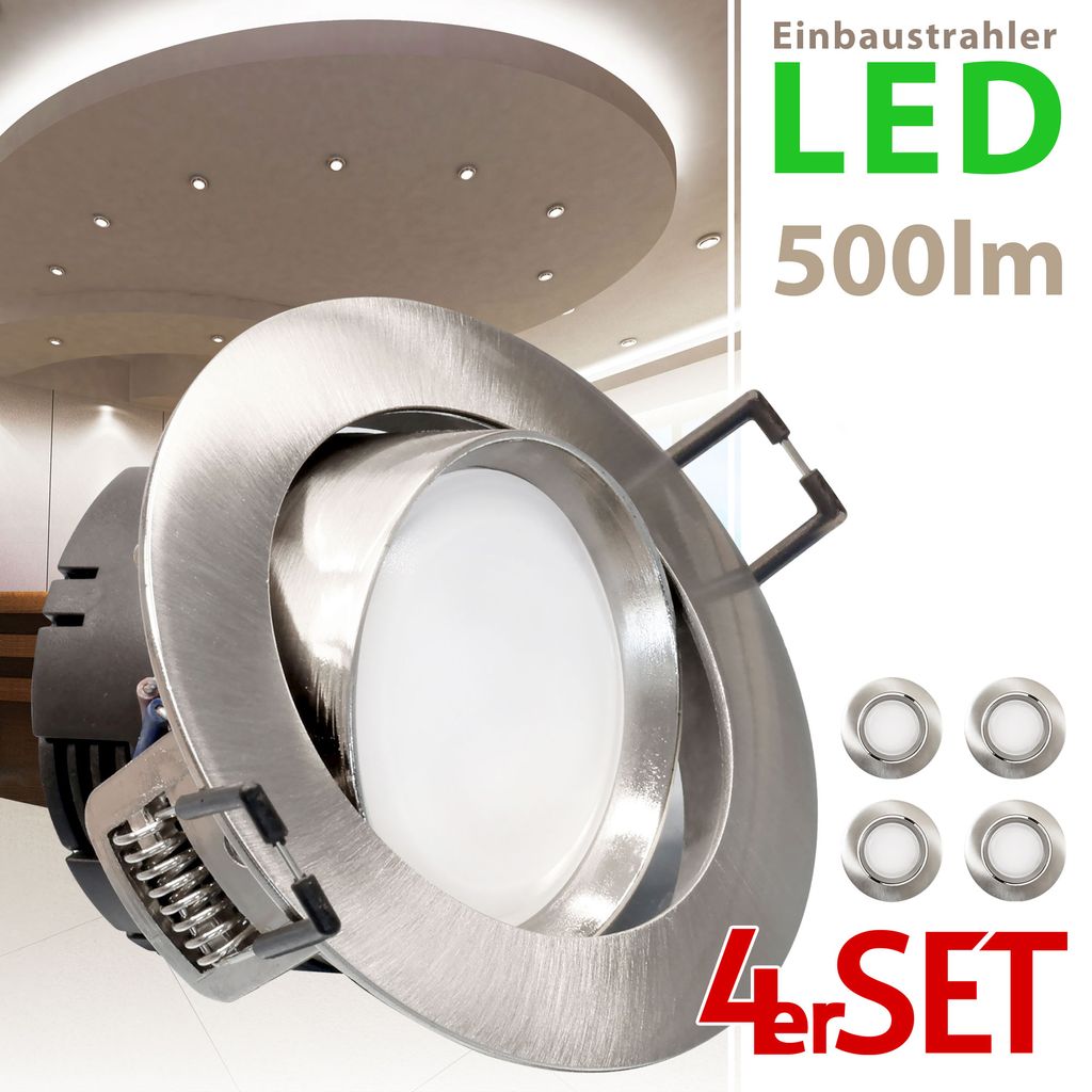 LED Einbaustrahler 5W LED warmweiß GU10 230V Lampe Deckeneinbaustrahler Eisen 