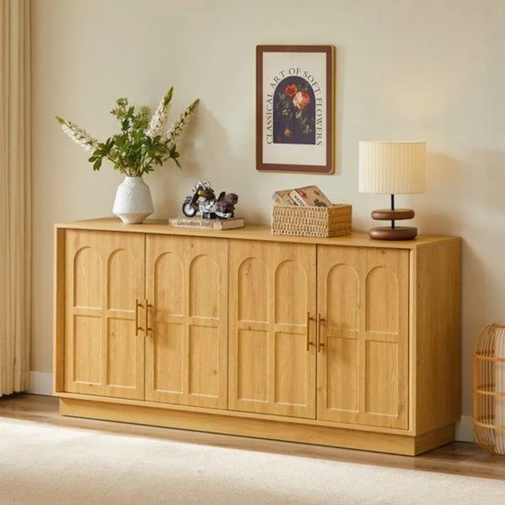 Armoire penderie grande capacité en bois - Penderie courbe Siena XL