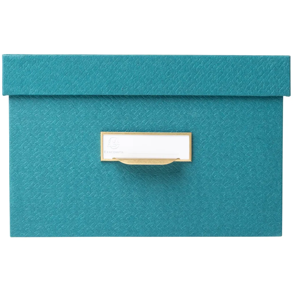 Exacompta Lot de 3 Boîtes de Rangement OfficeByMe Bleu Canard 79603E - 3