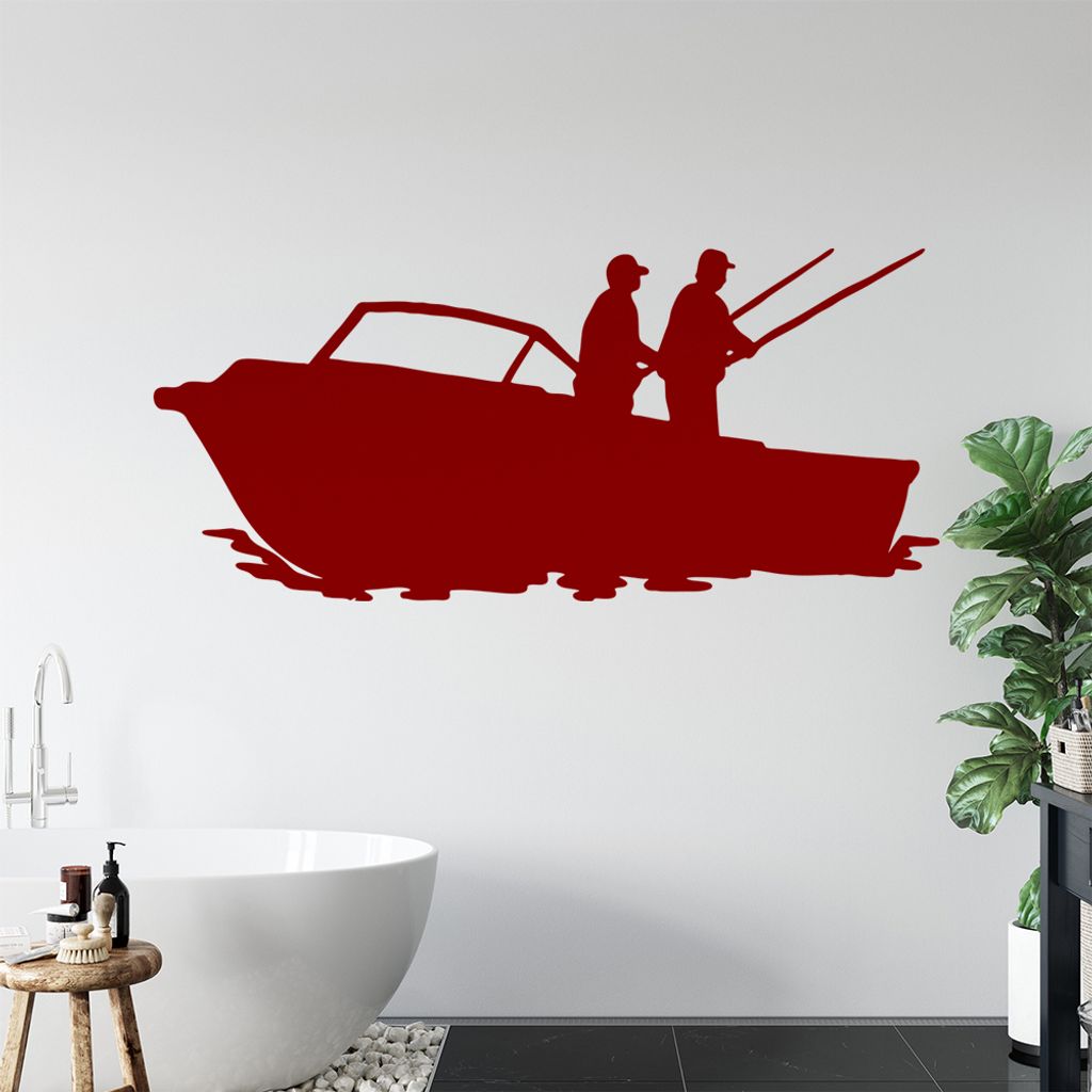 KIWISTAR Fischerboot - Finger Meer Angeln Fisch Wandtattoo in 6 Größen - Wandaufkleber Wall Sticker - Dekoration, Küche, Wohnzimmer, Schlafzimme...