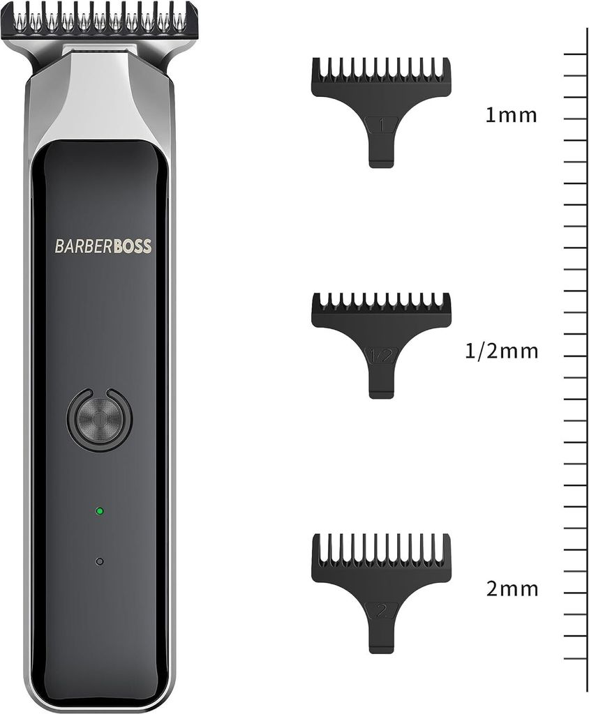 Haarschneider, Gesichtsschneider für Herren, Detailtrimmen mit T-Klinge aus Stahl, kompaktes und leistungsstarkes Design, wiederaufladbar über USB