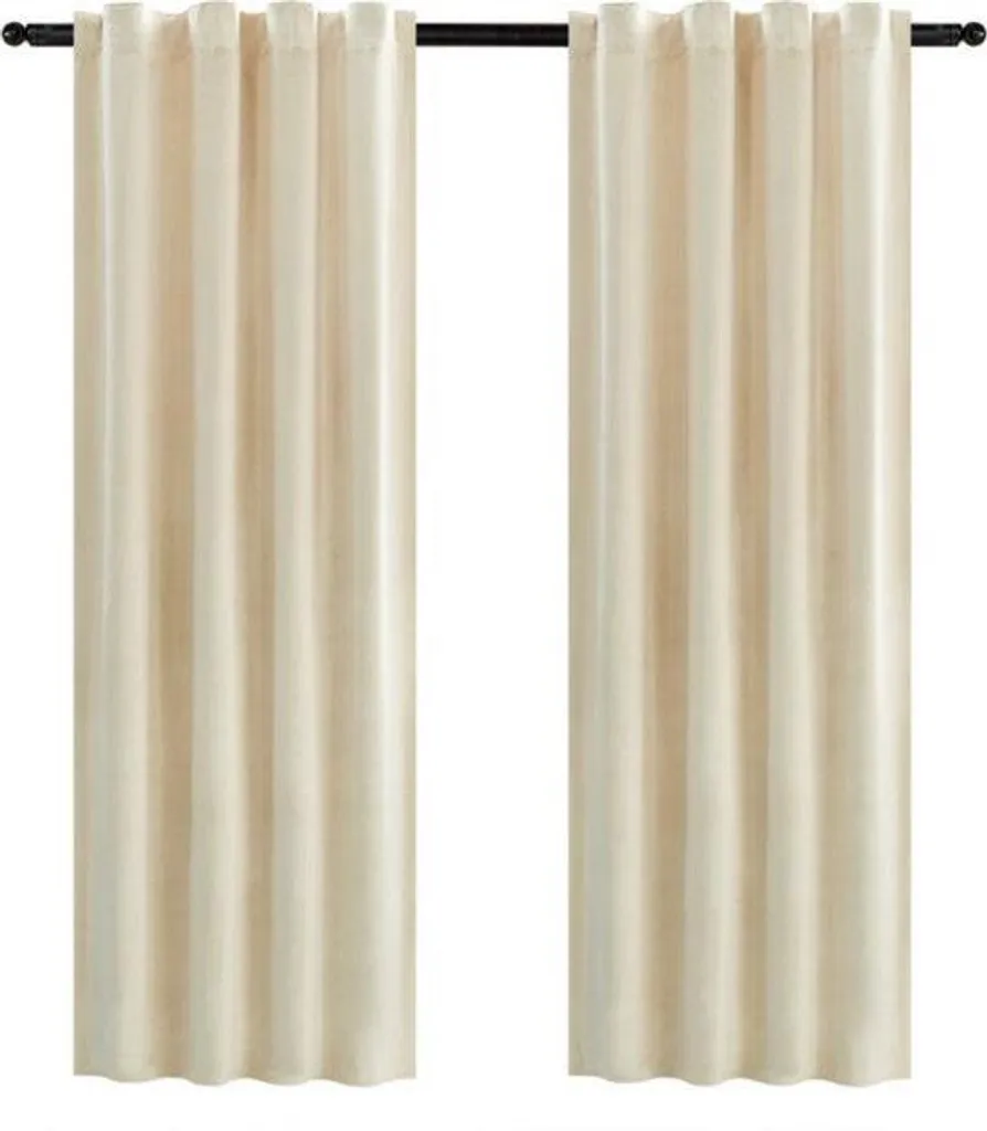 Rideau à pans de luxe beige chaud 140x245 cm isolation phonique douce