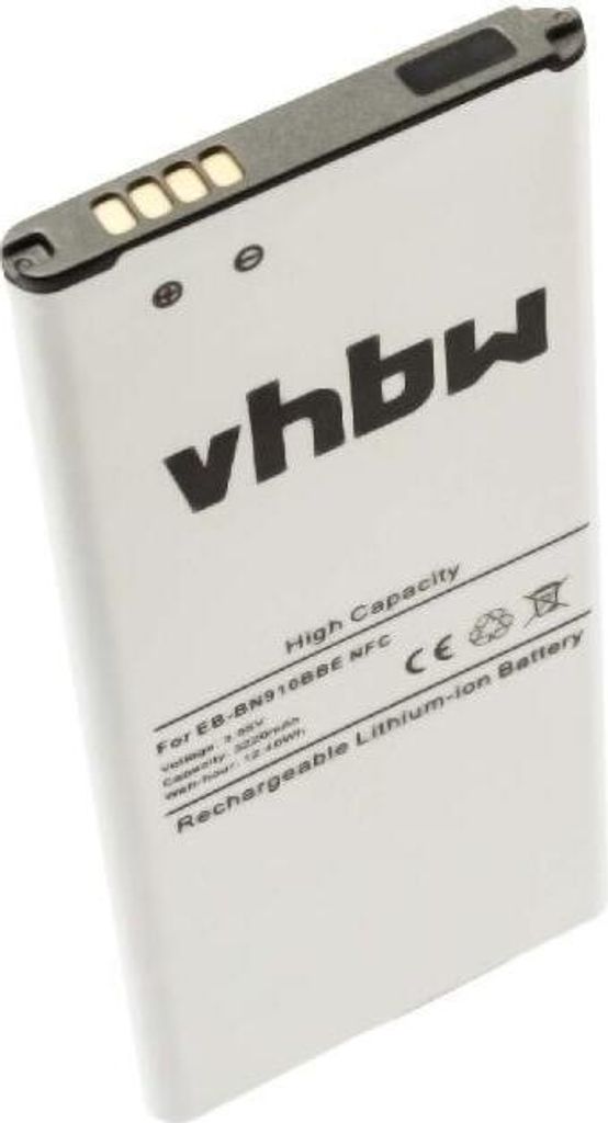 vhbw Akku kompatibel mit Samsung Galaxy Note 4, SM-N910FQ, SM-N910FD, SM-N910C, SM-N910A Handy Smartphone Telefon (3220 mAh, 3,85 V, Li-Ion) mit NFC