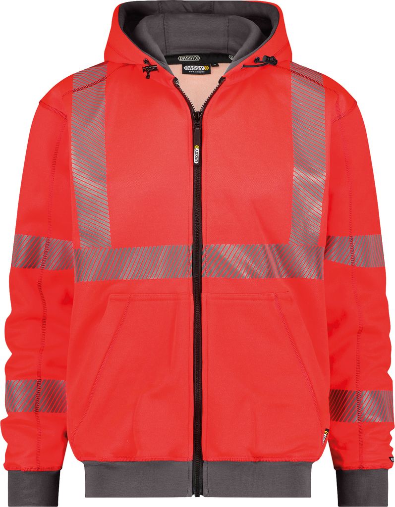 Dassy Warnschutz Kapuzensweatshirt EVANS PESCO84 Gr. XL neonrot/zementgrau